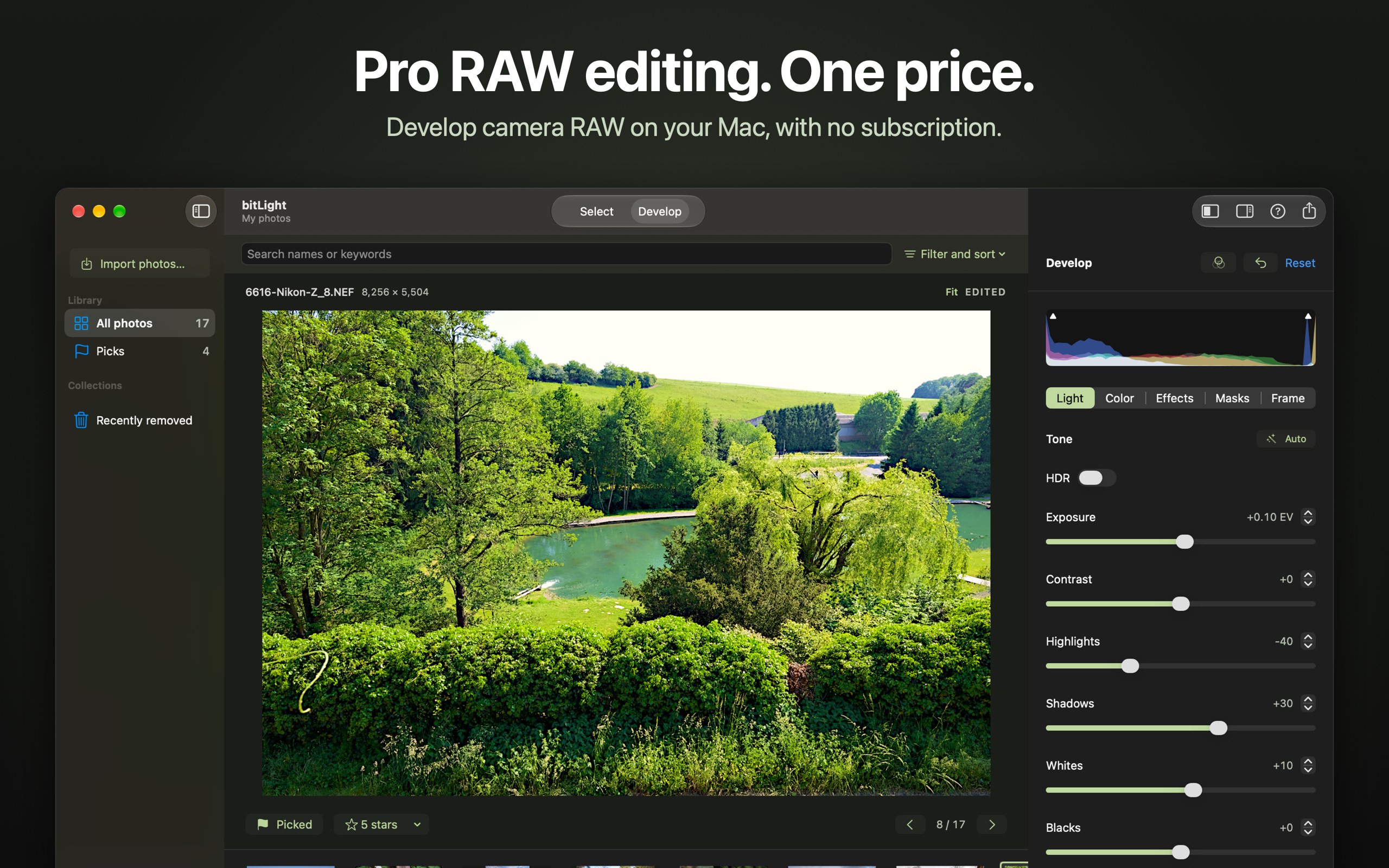 bitLight current RAW development workspace